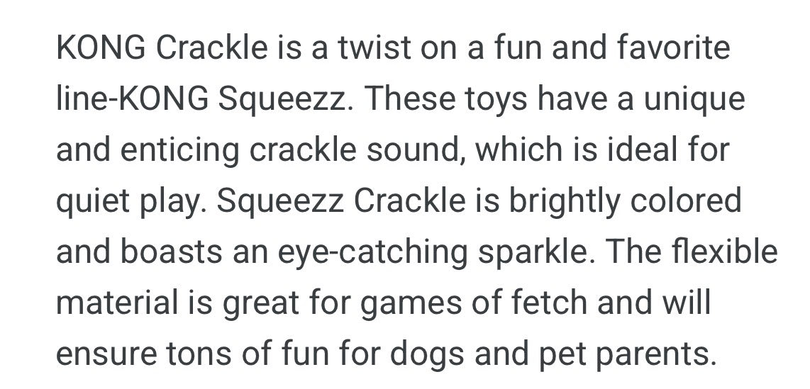 KONG SQUEEZZ CRACKLE STICK!! Perfect for Fetch!!