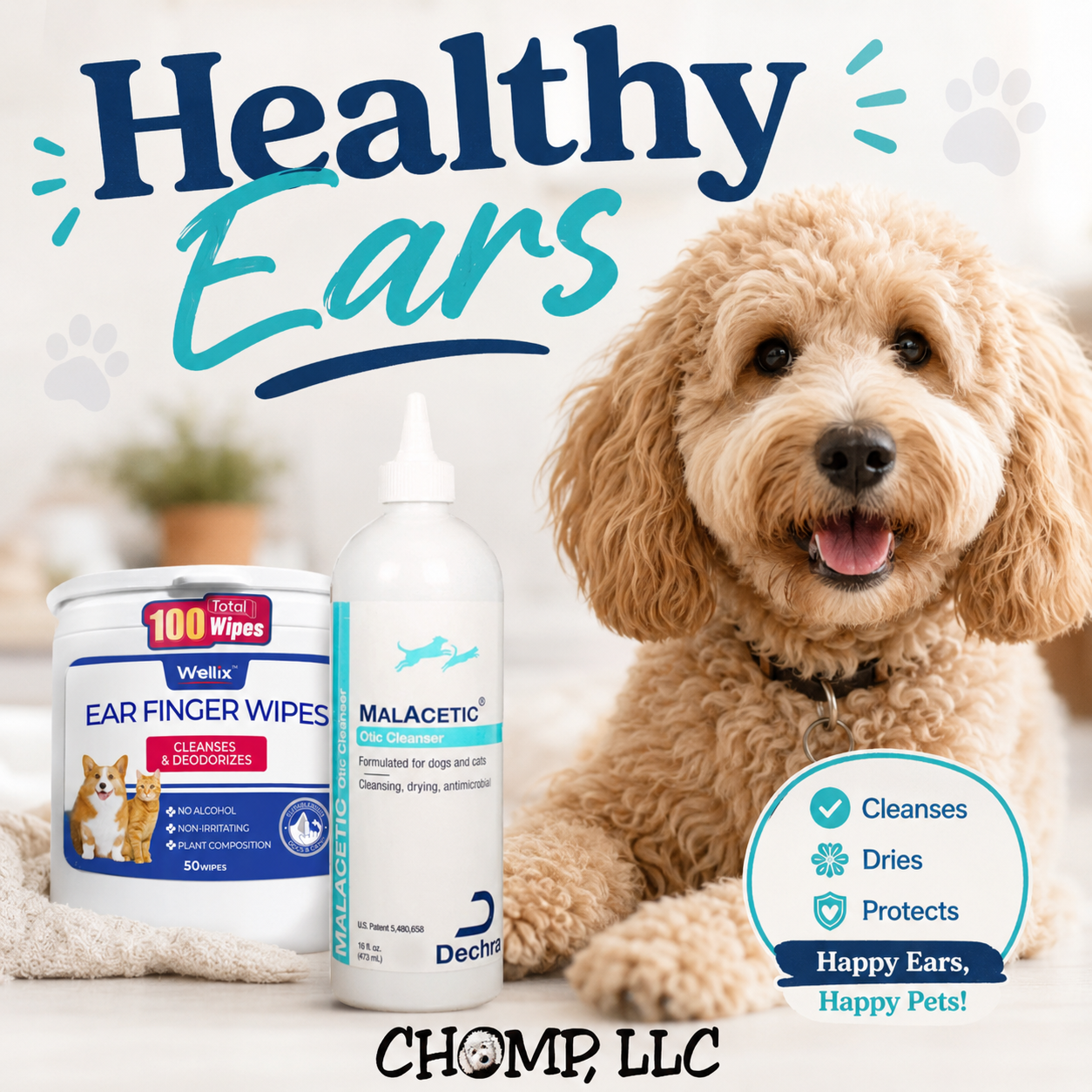 DECHRA MalAcetic Otic Ear Cleaner - #1 Recommended for Doodle Ears, Wounds Too! 16 OZ!