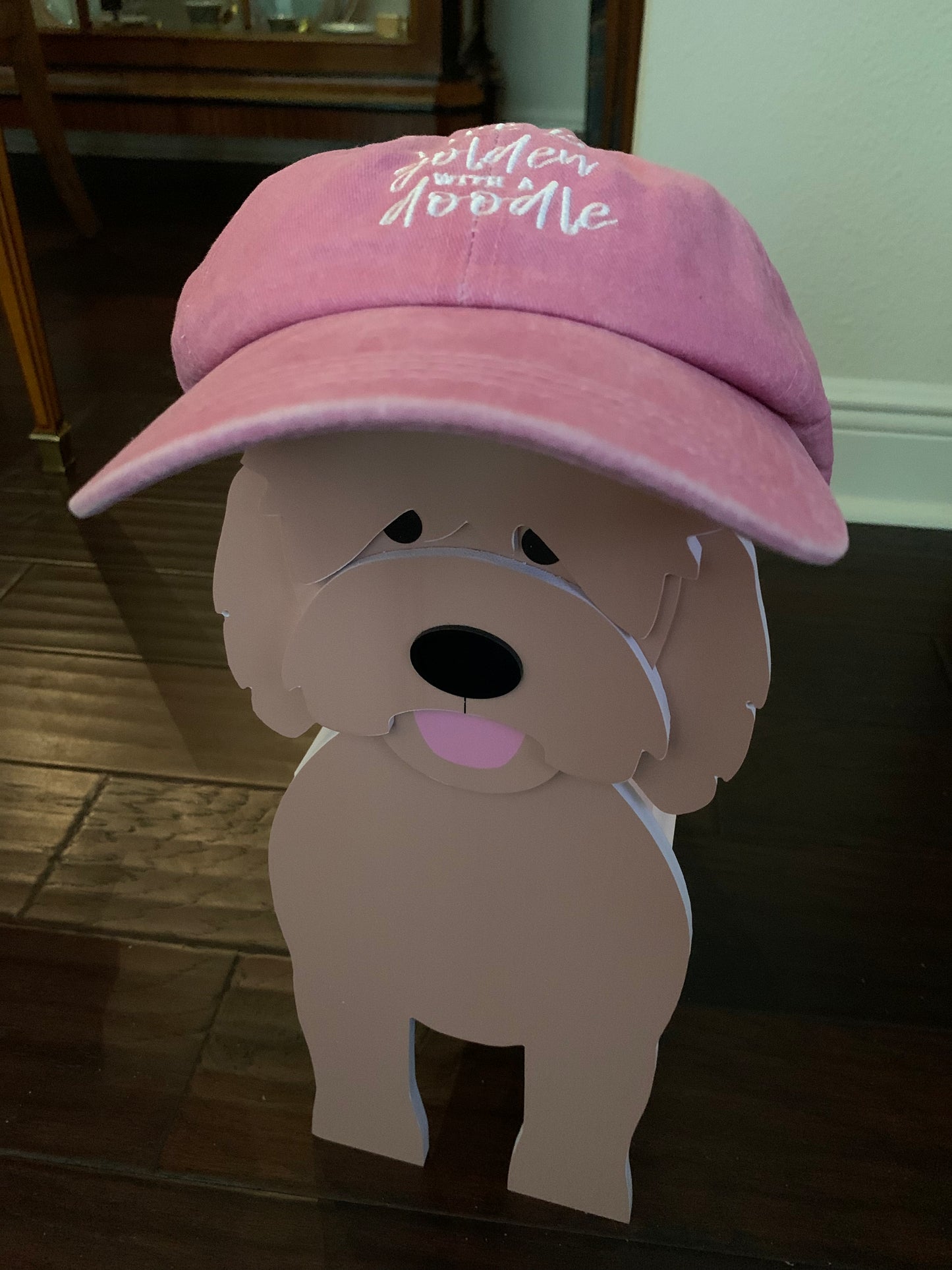 Embroidered LIFE IS GOLDEN WITH A DOODLE - Black, Blue or Pink Adjustable Hat - Adorable!
