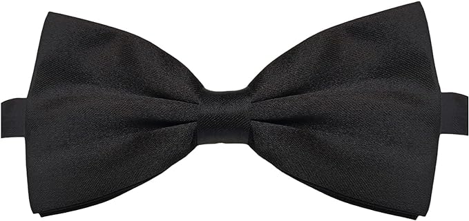 Dog Bow Tie Black Satin - Adjustable Collar for Medium and Large Dogs