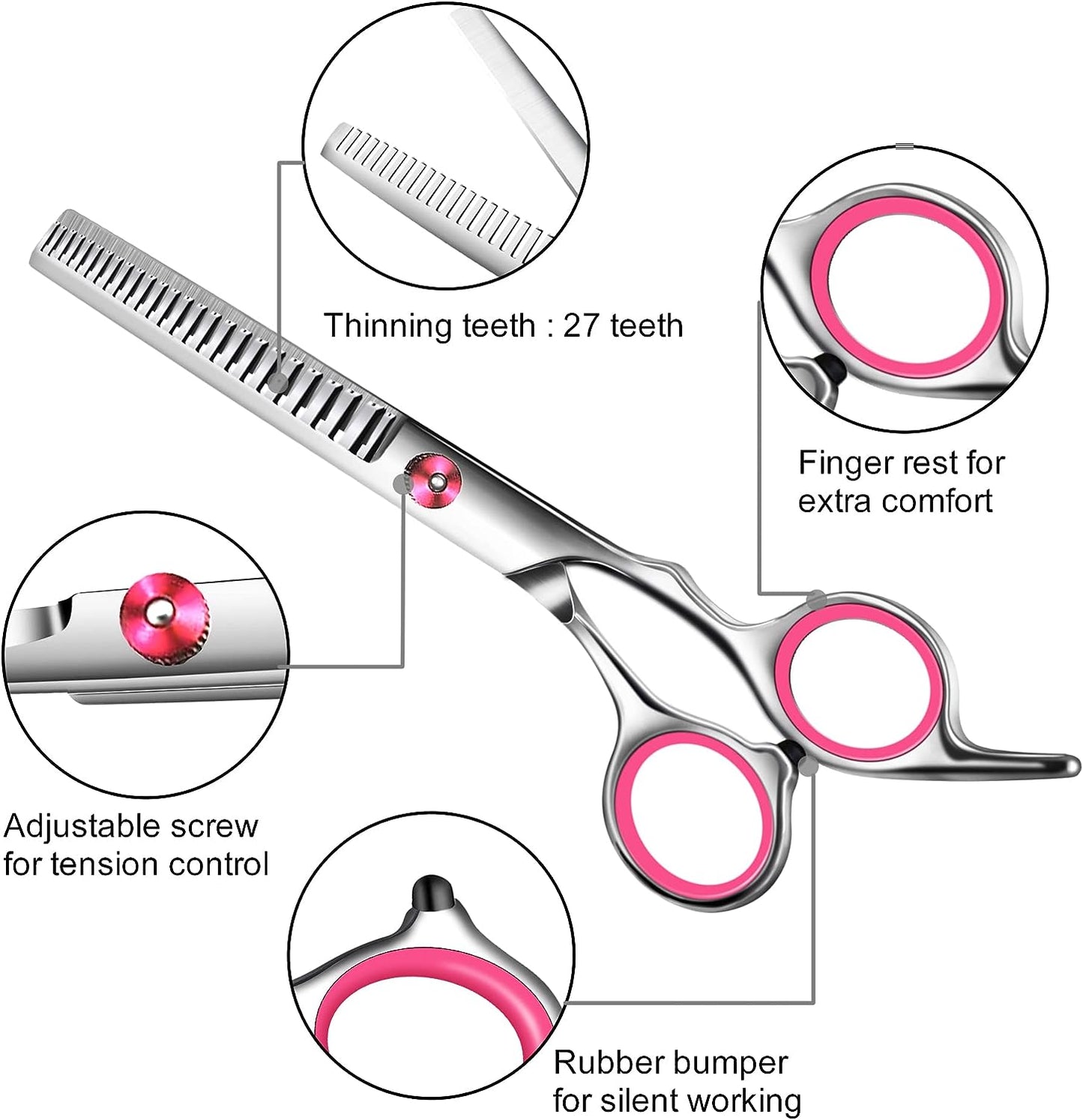 Professional Stainless Steel 4 Piece Grooming Set for Dogs & Cats - Safety Rounded Tips!