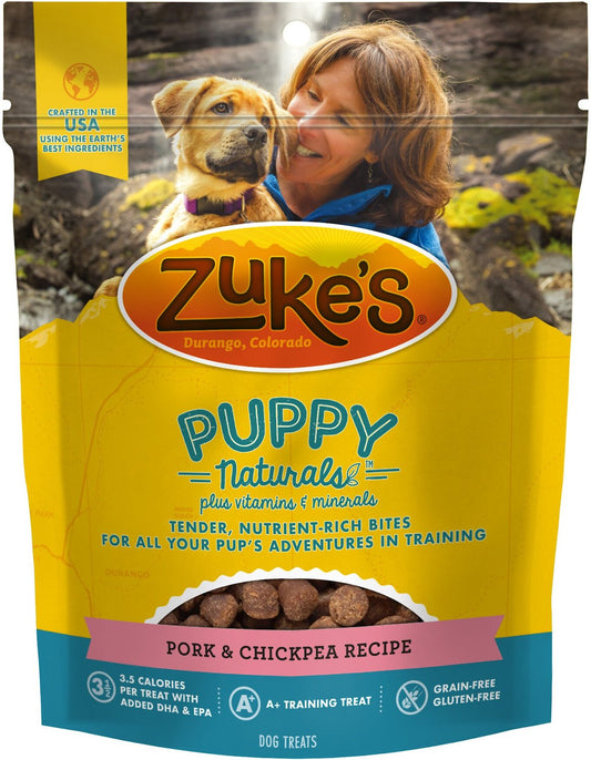 Zuke's Mini Naturals - Soft Pork & Chickpea Dog Treats - #1 Recommended for training puppies!