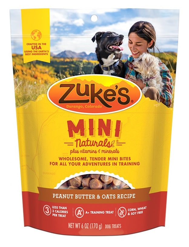 Zuke's Mini Naturals - Soft Peanut Butter & Oats - Dog Treats - #1 Recommended for training puppies!