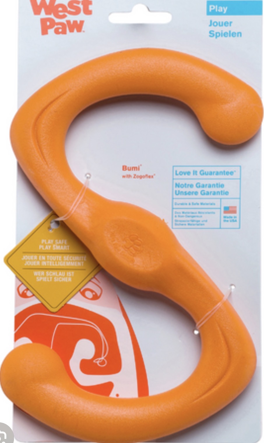 WEST PAW BUMI Stretching 8” Great for Fetch, or Tug for 2 Dogs 🐾 Size Large!! Safe for Puppies!!