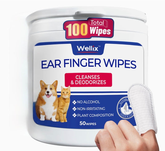WELLIX PET Ear Cleaner Wipes for Dogs and Cats!!