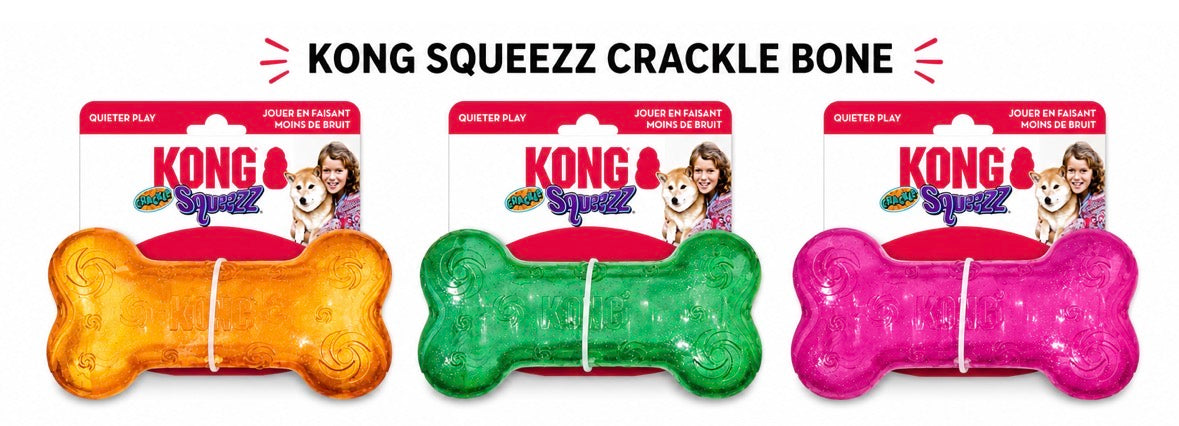 KONG SQUEEZZ CRACKLE BONE!! Pups and Adult Dogs Love This Toy!!