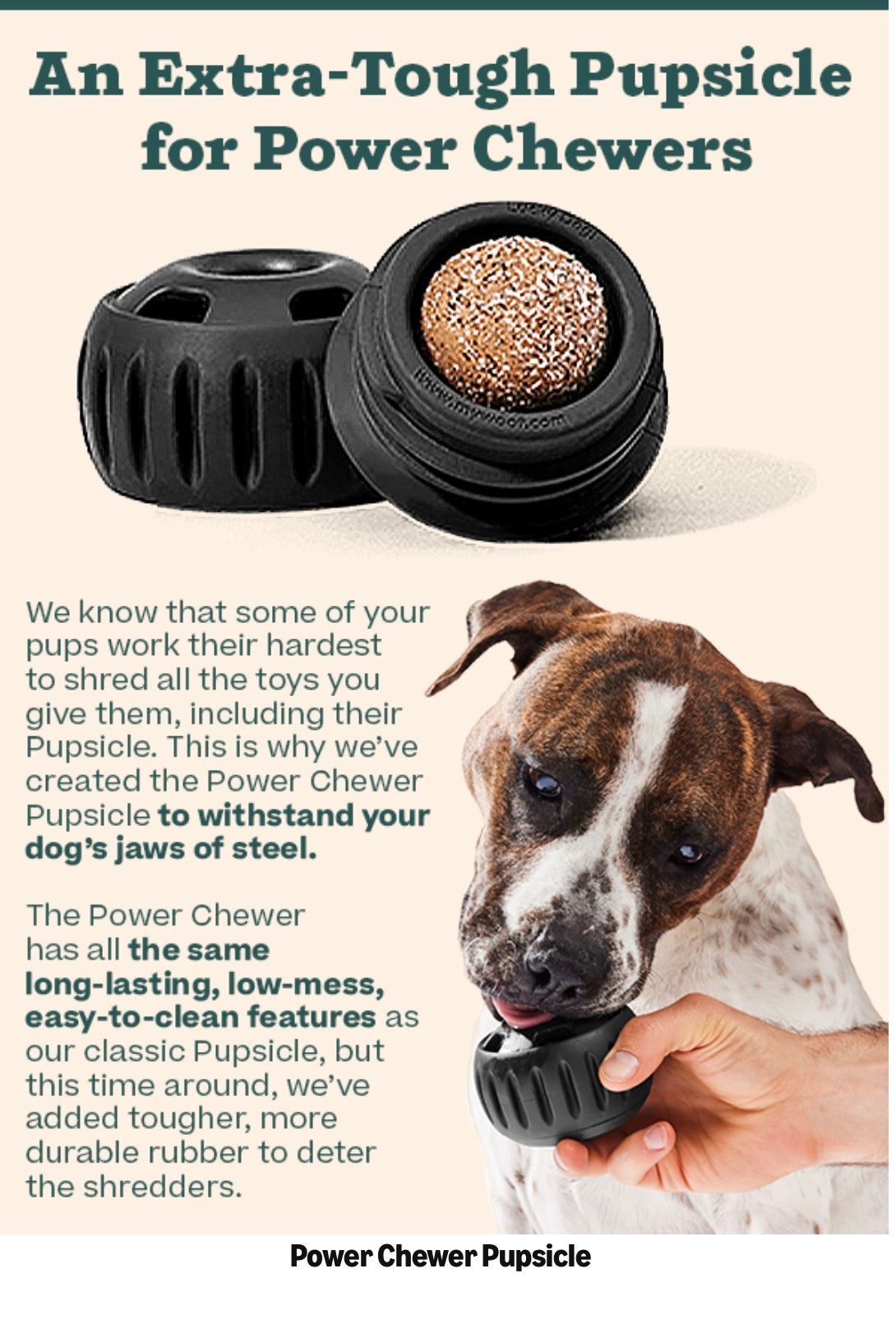 WOOF Power Chewer Pupsicle - Durable, Long-Lasting Dog Chew Toys for Aggressive Chewers - Keep Your Pup Busy - Easy to Clean - Toys for Medium and Large Dogs 20-80 LBS