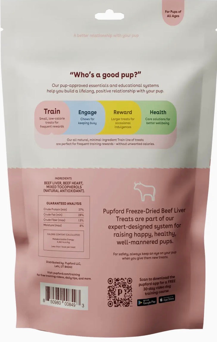 PUPFORD Freeze Dried Beef Liver Training Treats!! Over 475 treats in one bag!!