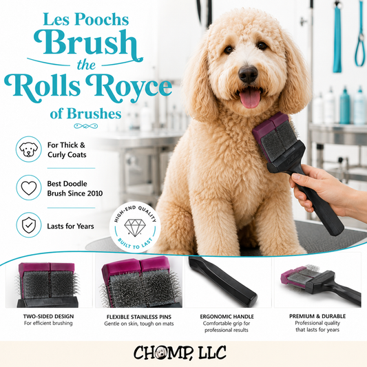 LES POOCHS BRUSHES- 2 sizes - #1 Recommended Doodle Brush! Rolls Royce of Brushes!