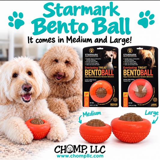 BENTO BALL by Starmark!! Long Lasting Dog Chew! Refillable! chicken or Liver Flavor