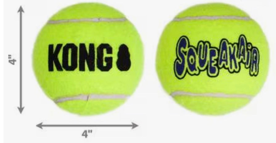 Kong Air Squeaker - Large Tennis Ball - Heavy Duty! Great for Puppies or Adult Dogs!