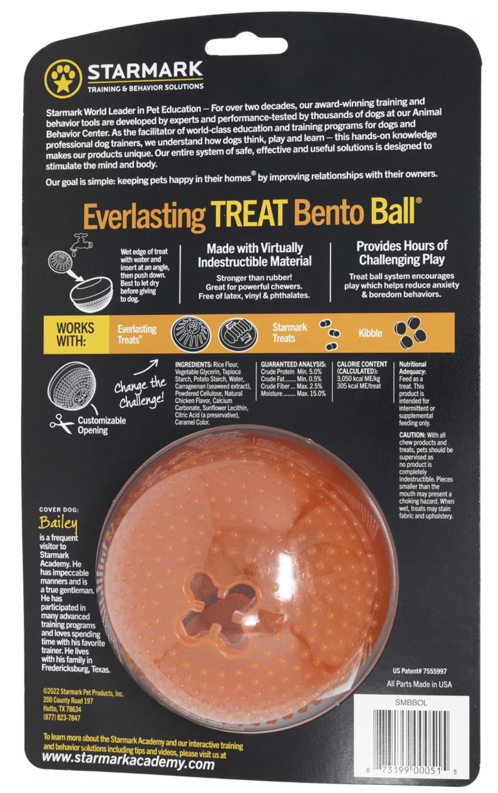 BENTO BALL by Starmark!! Long Lasting Dog Chew! Refillable! chicken or Liver Flavor