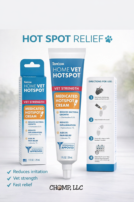 TROPICLEAN HomeVet Dog Hot Spot Cream!! Soothing and Healing