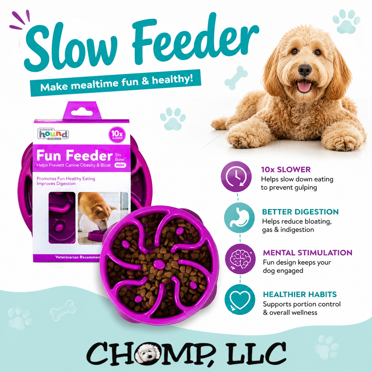 OUTWARD HOUND’S SLOW FEEDER BOWL - LARGE