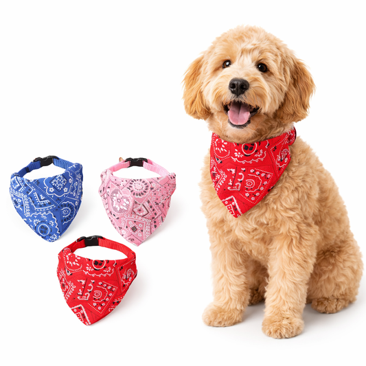 Dog / Puppy Bandana Collar Scarf - LOVE these! So easy to clip on and go!
