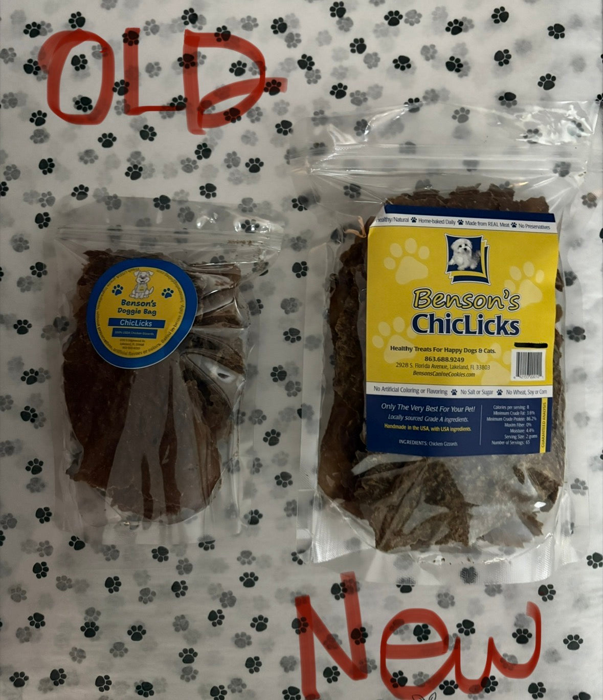 CHICKLICKS made by Benson's, Freeze Dried Gizzards, High Value!! (6 oz) Not for Puppies. NEW SIZE!!