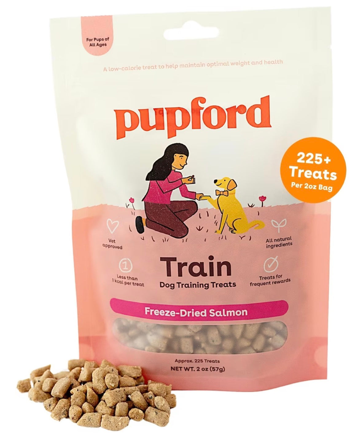 PUPFORD SALMON TREATS!! 225 Freeze Dried Treats in each 2oz bag!!
