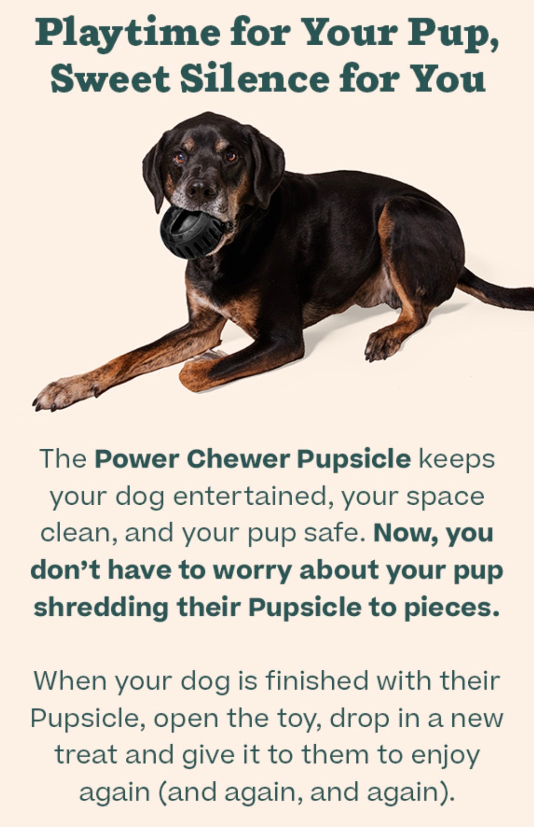 WOOF Power Chewer Pupsicle - Durable, Long-Lasting Dog Chew Toys for Aggressive Chewers - Keep Your Pup Busy - Easy to Clean - Toys for Medium and Large Dogs 20-80 LBS