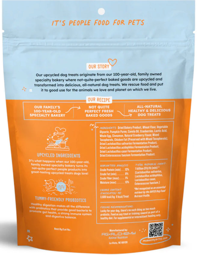 NEW ITEM! SOFT, TINY PUMPKIN & CRANBERRY PROBIOTIC TRAINING TREATS! ADULTS OR PUPPIES! 6 OZ.