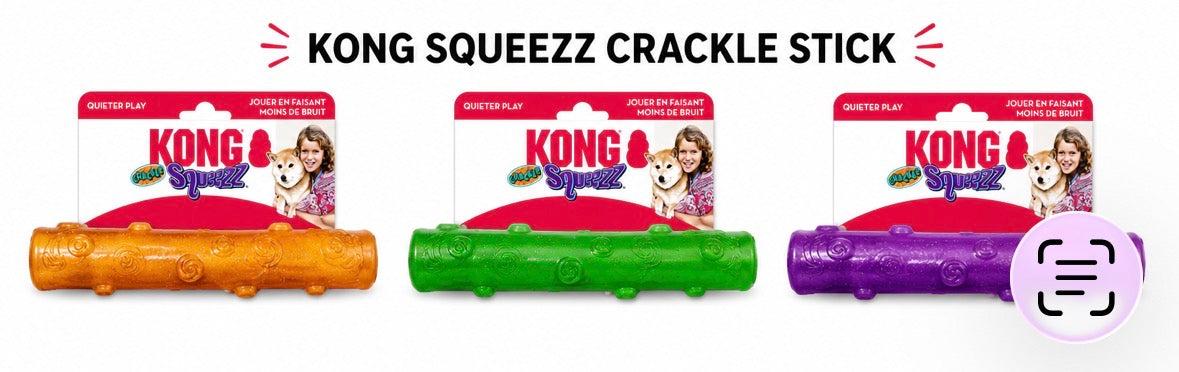 KONG SQUEEZZ CRACKLE STICK!! Perfect for Fetch!!