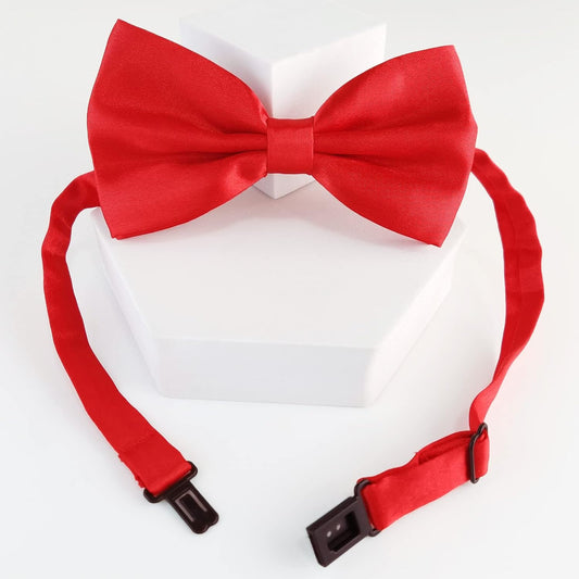 Dog Bow Tie Red Satin - Adjustable Collar for Medium and Large Dogs